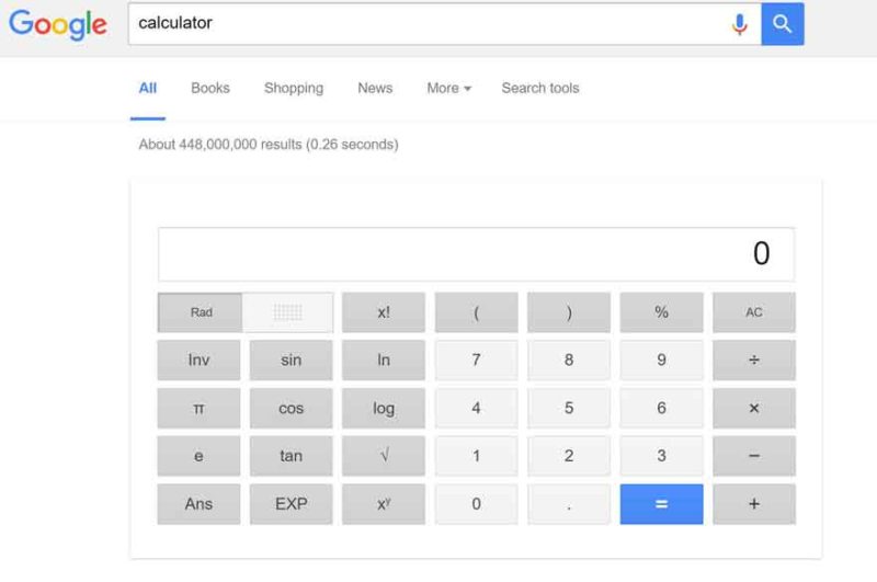 algebra calculator google